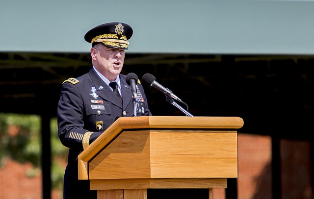 The new boss: Army welcomes Milley on JBM-HH and says goodbye to a 'moral giant'