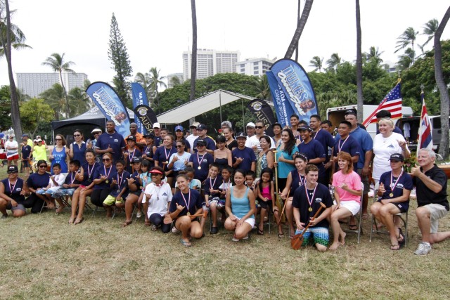 Wounded Warriors celebrated by Pacific Sustainers during canoe race