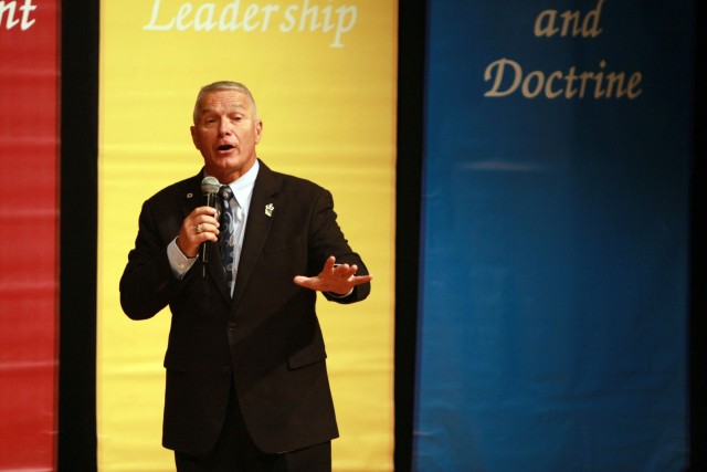 Former SEAC addresses Class 66 during opening ceremonies