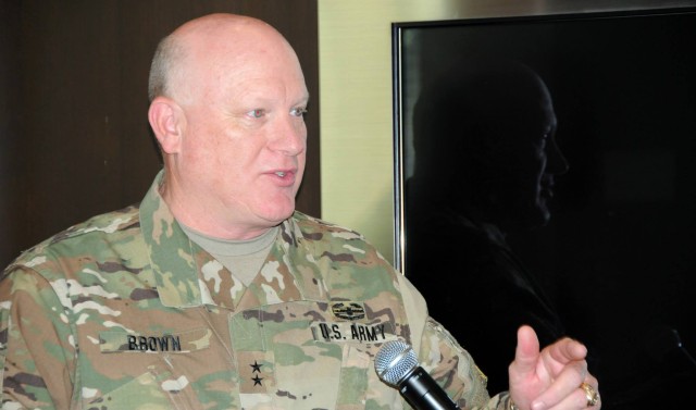 Maj. Gen. Brown speaking