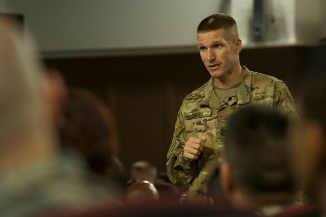 Dailey hosts town hall in Wiesbaden, Germany