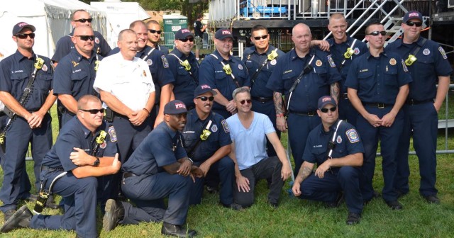 Gary Sinese and Fire and Rescue team