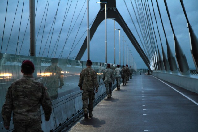 Paratroopers cross Waal River in Market Garden ceremony