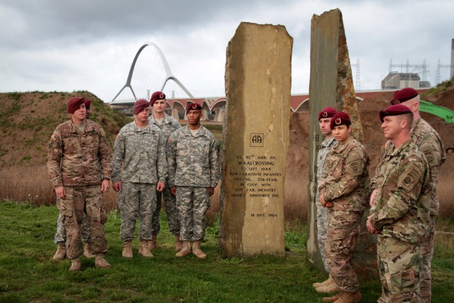 Paratroopers cross Waal River in Market Garden ceremony