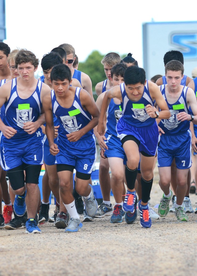 Silver Valley High School runners start a cross country course