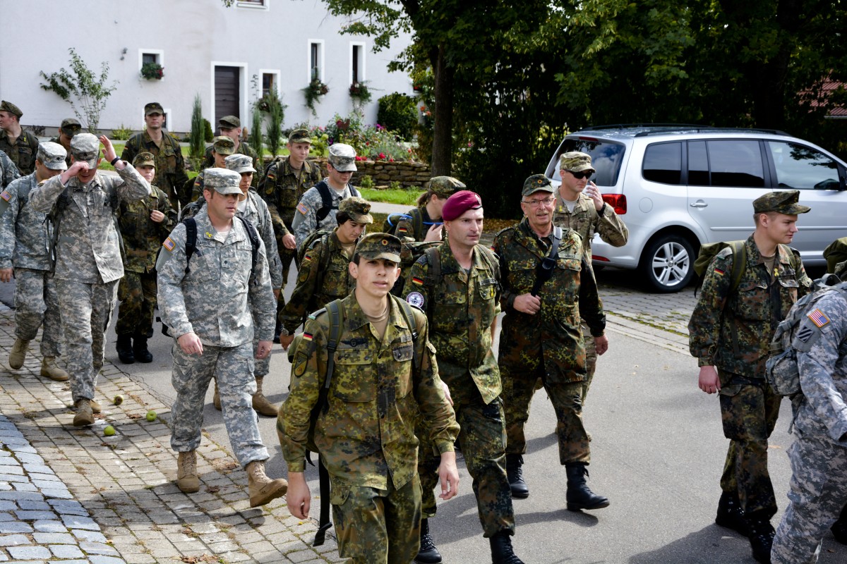 12th CAB Soldiers participate in a march for Solidarity with their