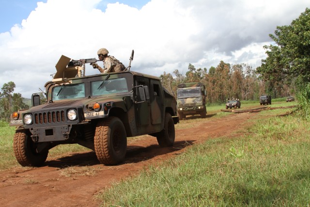 Sustainment Soldiers conduct Combat Logistics Patrol Live Fire Exercise