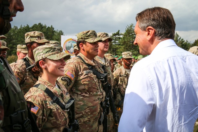 The Predsednik Of The Republike Slovenije Visits Soldiers.