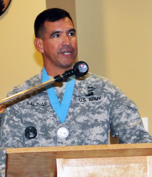 NTC Command Sgt. Maj. Noe Salinas recalls his personal experience as a SAMA awardee