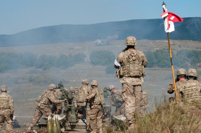 Field Artillery Squadron, 2nd Cavalry Regiment fires M777A in Hungary