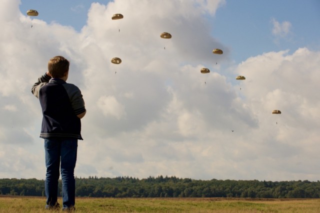 Paratroopers above