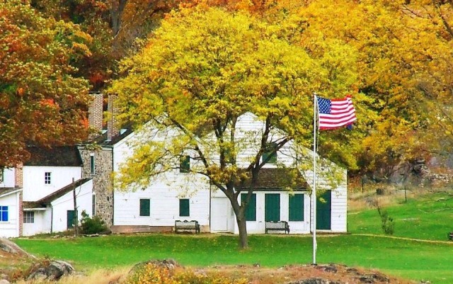 Constitution Island's Warner House in Fall
