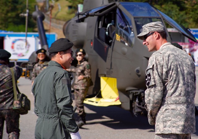 Pilots share a moment