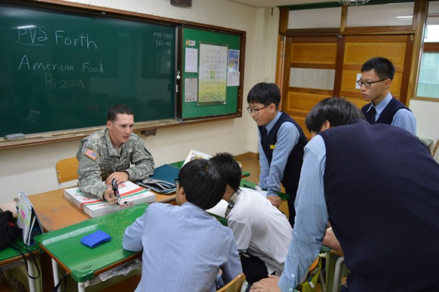 Soldiers teach English in Korean schools