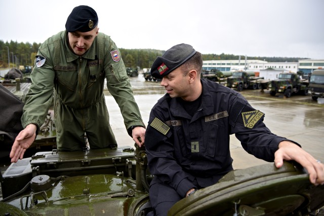 Slovenian tanks make their way to the Joint Multinational Readiness Center