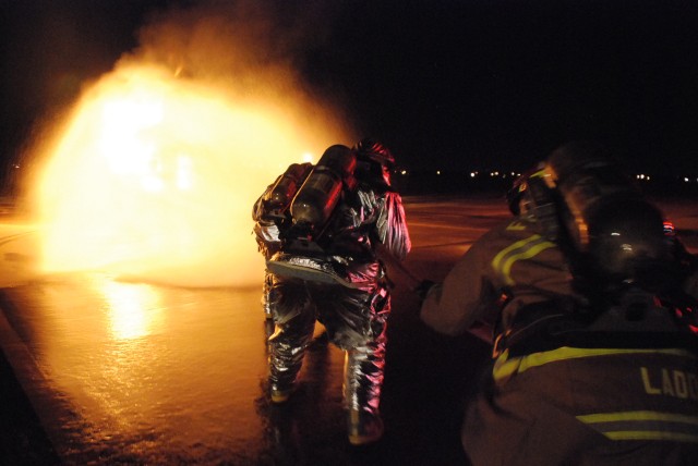 Flight line fire