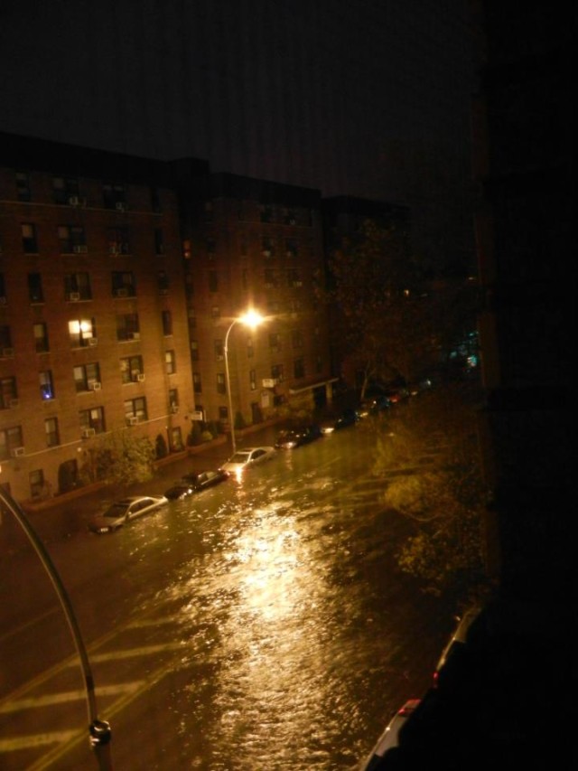 Storm surge during Hurricane Sandy