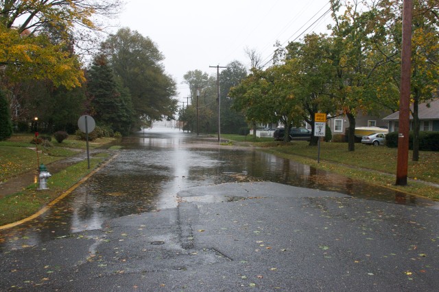 Storm surge during Hurricane Sandy