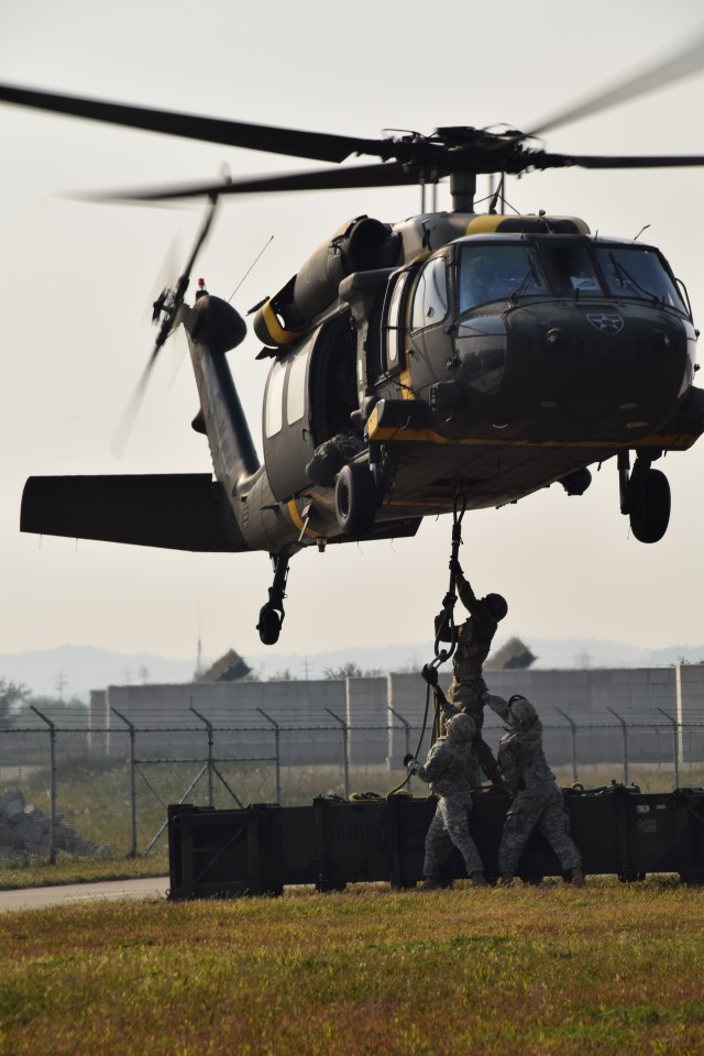 Air Defenders get 'lift' from Aviators during sling load training