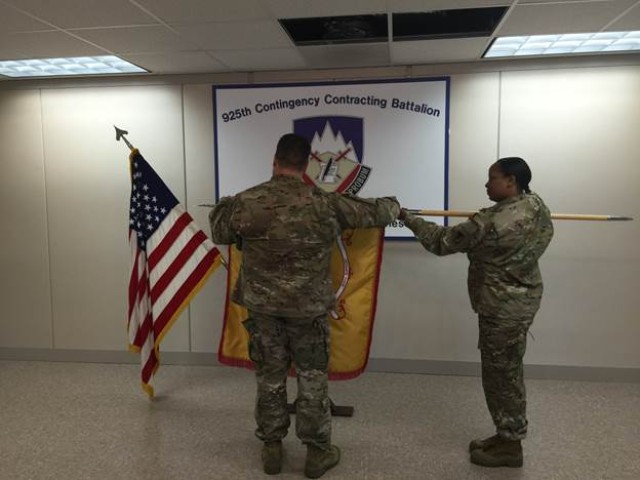 Fort Drum contracting battalion cases its colors