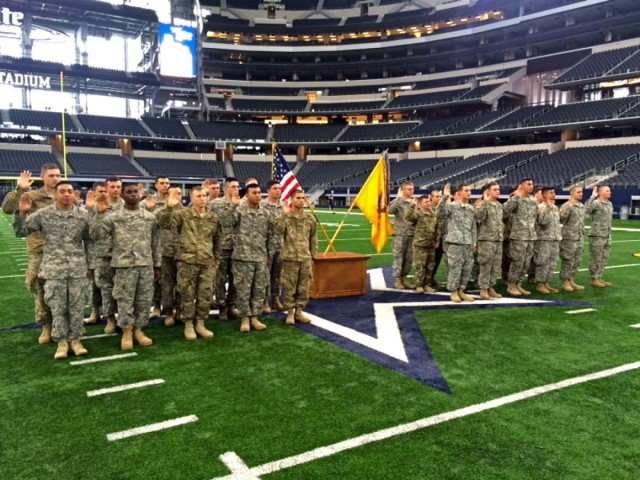 Cav troops re-enlist at NFL stadium