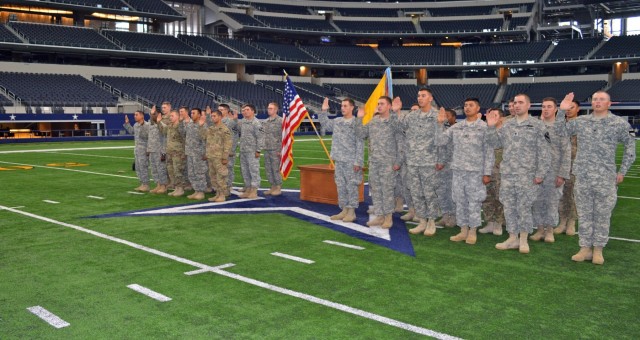 Cav troops re-enlist at NFL stadium