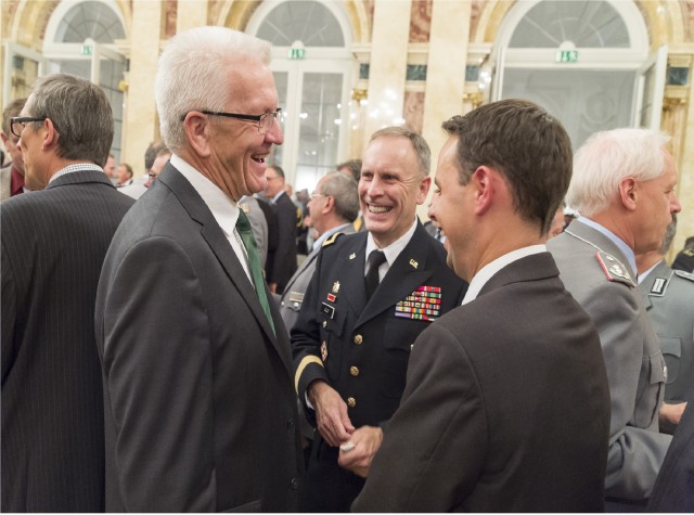 Baden-Wuerttemberg leader hosts Armed Forces reception in Stuttgart