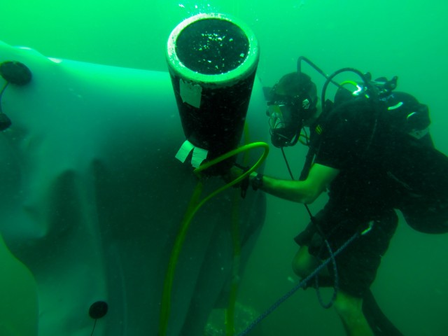 Army divers train salvage ops on Kuwait Naval Base