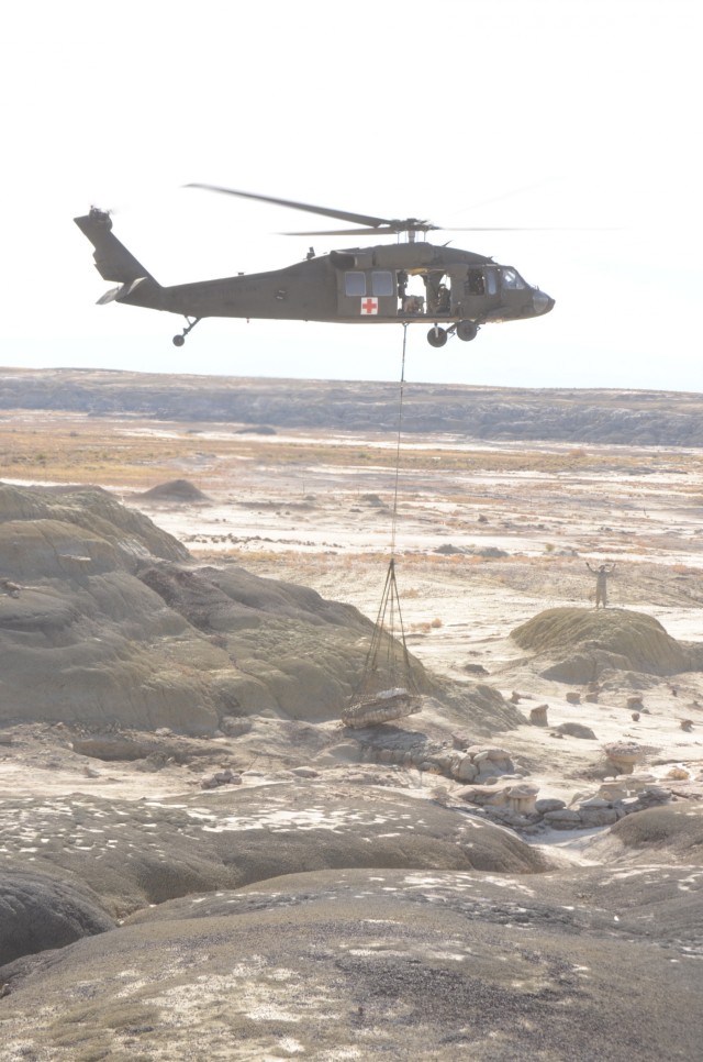 New Mexico National Guard airlifts dinosaur fossils