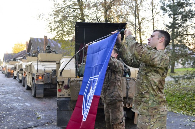 Lithuania-based Sky Soldiers convoy home