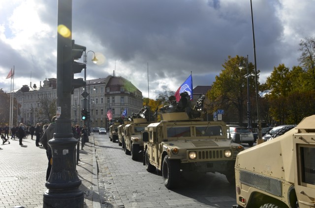 Lithuania-based Sky Soldiers convoy home