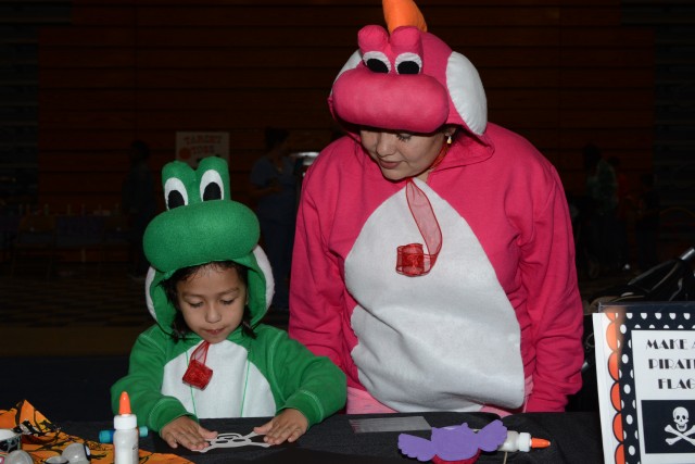 Adan and Celeste Tagle attend at the Fort Jackson Fall Festival