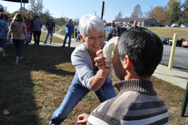 Crane Army Raises Money for CFC with a Pie in the Face