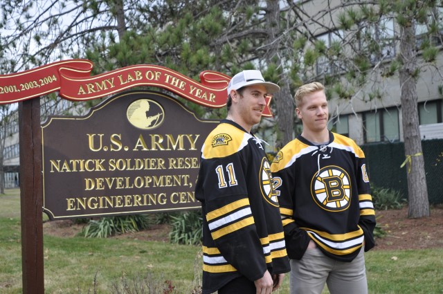 Boston Bruins Jimmy Hayes and Zachary Trotman
