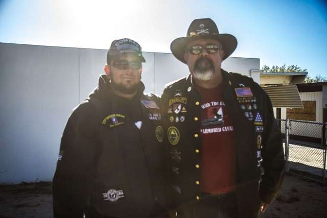 Tim Garcia (right) a former Blackhorse Soldier and his son, Ryan Garcia (left), an Army Veteran who served in Operation Iraqi Freedom