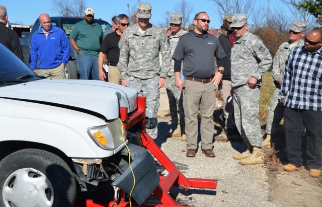 Fort Leonard Wood Soldiers assess vehicle denial barrier