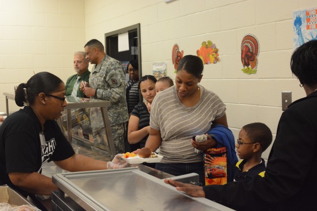 Thanksgiving lunch for students and parents at C. C. Pinckney Elementary School