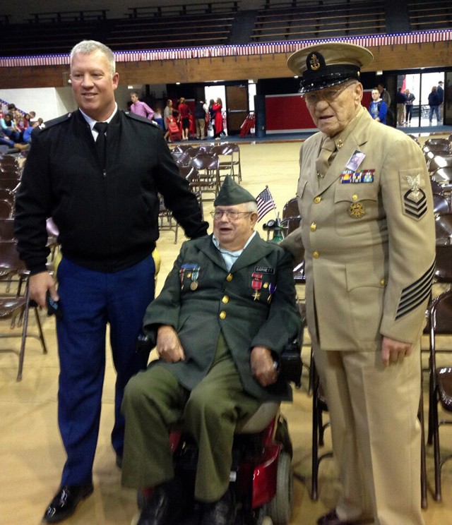 BGAD Commander Colonel Lee Hudson with WWII Vets