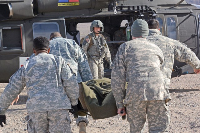 Sgt. Lukas Alvarez Guides Litter Team
