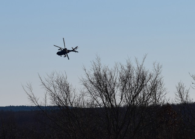 Soldiers in training view airpower demo