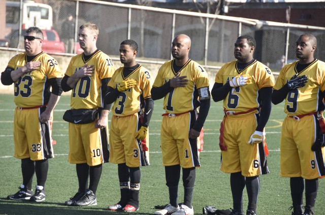 The Army dominates the Navy at the 2015 flag football match