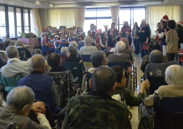 Camp Zama Girl Scouts visit Japanese nursing home
