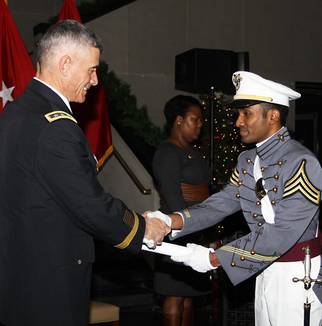 An international exchange- a handshake, a diploma and nations.