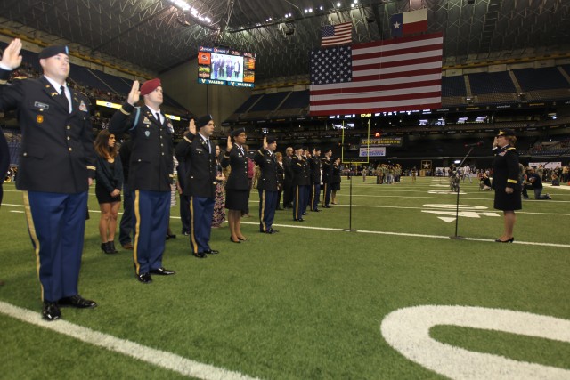 Army's newest lieutenants commissioned at All-American Bowl