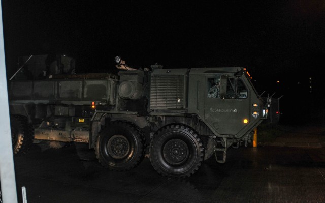 A BTRY, 5-7 ADA convoys from Baumholder, Germany, to Poland