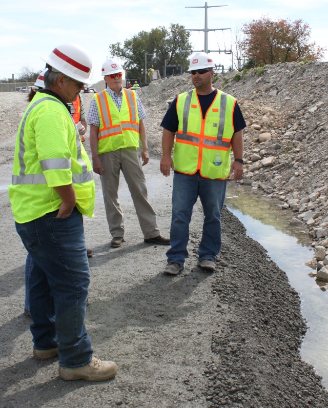 Rock Island District staff discuss benifits of roller-compacted concrete