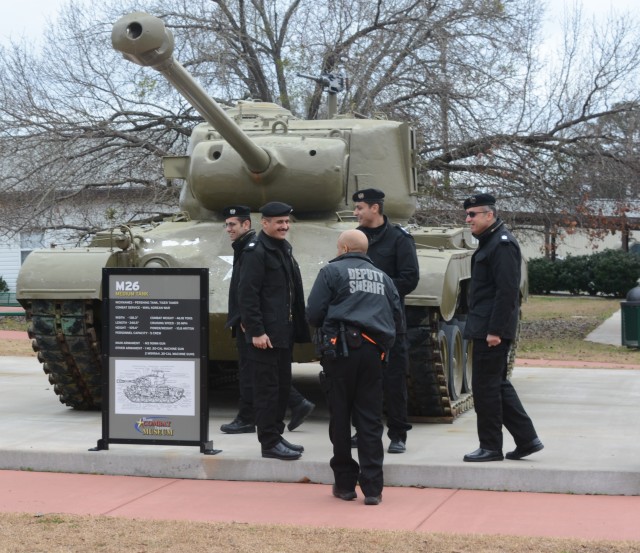 Erbil police officers visit Fort Jackson with a deputy from the Richland County Sheriff's Office