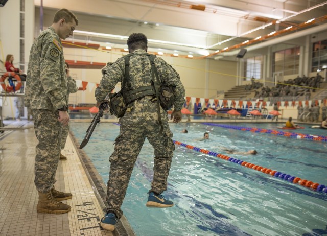 ROTC cadet takes the plunge