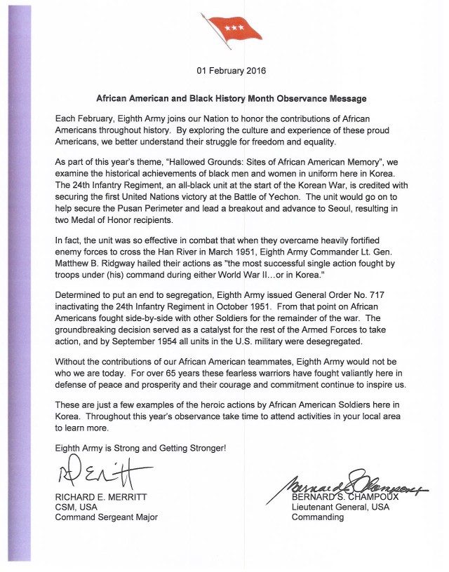 African American and Black History Month Observance Message