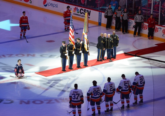 Caps, service members both win at military appreciation night